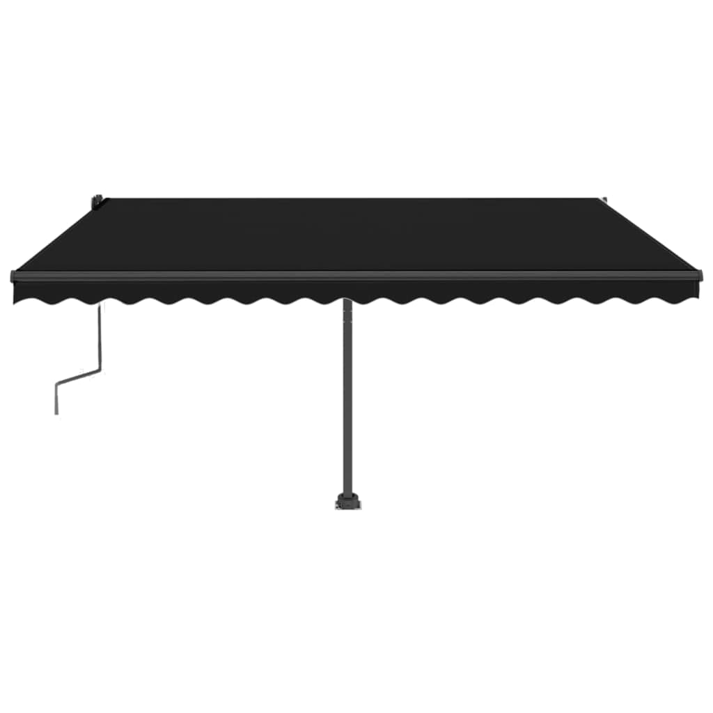 Vidaxl Luifel manuell ausziehbar mit LED 450x350 cm Anthrazitfarbe