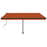 Vidaxl Luifel manuell ausziehbar mit LED 450x350 cm Orange und Braun