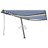 Vidaxl Luifel Automatik mit LED- und Windsensor 450x350 cm blau weiß