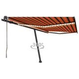 Vidaxl Luifel Automatik mit LED -Windsensor 450x350 cm Orange Braun