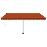 Vidaxl Luifel Automatik mit LED -Windsensor 450x350 cm Orange Braun