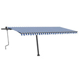 Vidaxl luifel distanziert sich manuell erstreckt sich 500x350 cm blau und weiß