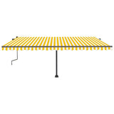 Vidaxl Luifel distanziert sich manuell aus 500 x 350 cm gelb und weiß