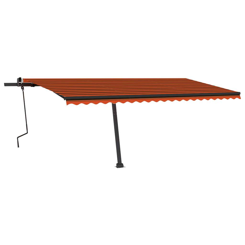 Vidaxl Luifel manuell ausziehbar mit LED 500x350 cm Orange und Braun