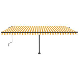 Vidaxl Luifel Automatik mit LED- und Windsensor 500x350 cm Gelb weiß