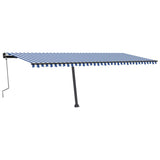 Vidaxl luifel manuell ausziehbar mit LED 600x350 cm blau und weiß