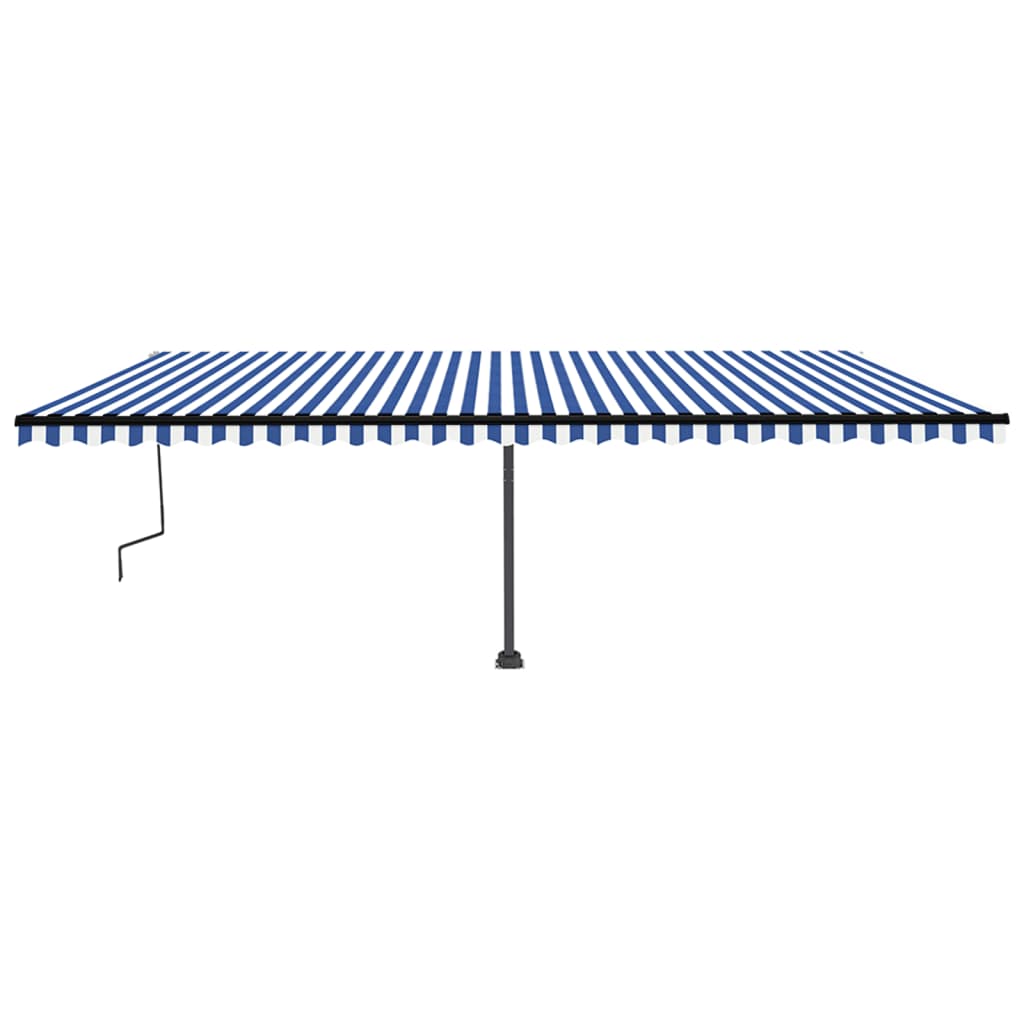 Vidaxl luifel manuell ausziehbar mit LED 600x350 cm blau und weiß