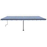 Vidaxl luifel manuell ausziehbar mit LED 600x350 cm blau und weiß