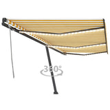 Vidaxl Luifel manuell ausziehbar mit LED 600x350 cm gelb und weiß