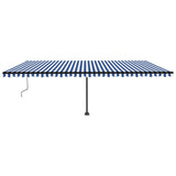 Vidaxl Luifel Automatik mit LED- und Windsensor 600x350 cm blau weiß