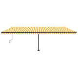 Vidaxl Luifel Automatik mit LED- und Windsensor 600x350 cm gelb und weiß