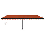 Vidaxl Luifel Automatik mit LED -Windsensor 600x350 cm Orange Braun