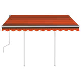 Vidaxl luifel mit den Posts 3x2,5 M orange und braun manuell ausziehbar