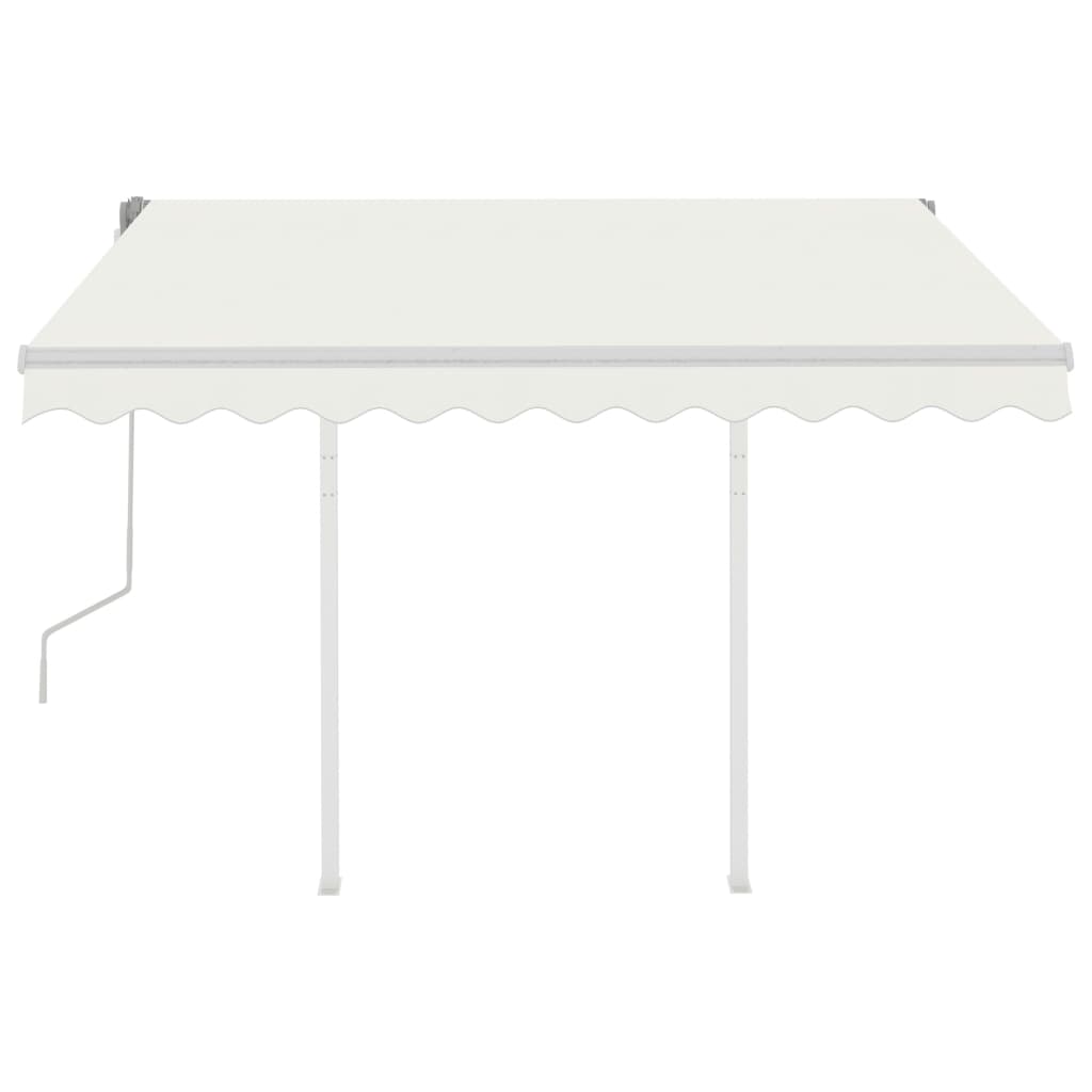 Vidaxl luifel mit Posts 3.5x2,5 M cremefarbene Verschärfe manuell erweiterbar