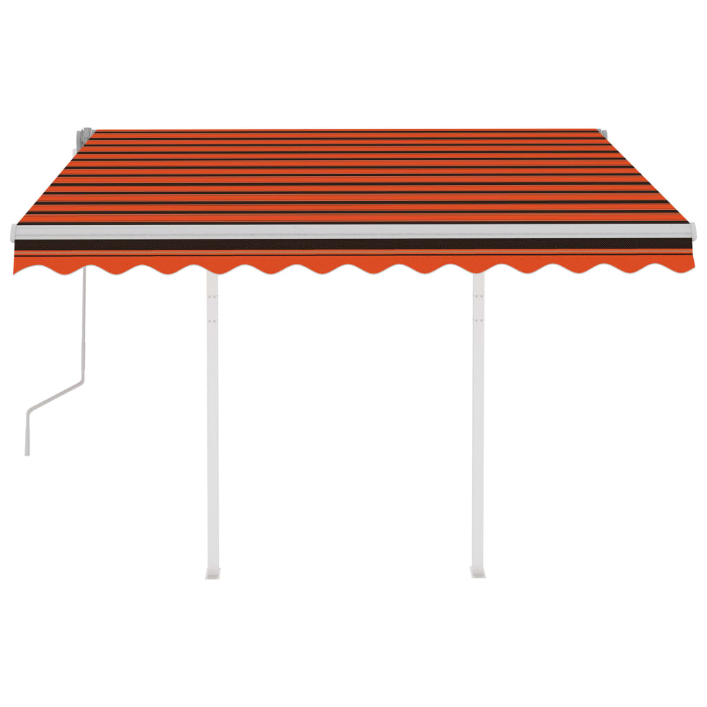 Vidaxl luifel mit den Posts 3.5x2,5 M orange und braun manuell ausziehbar