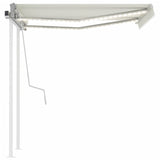 Vidaxl luifel manuell ausziehbar mit LED 3,5x2,5 M cremefarben -gepflegt
