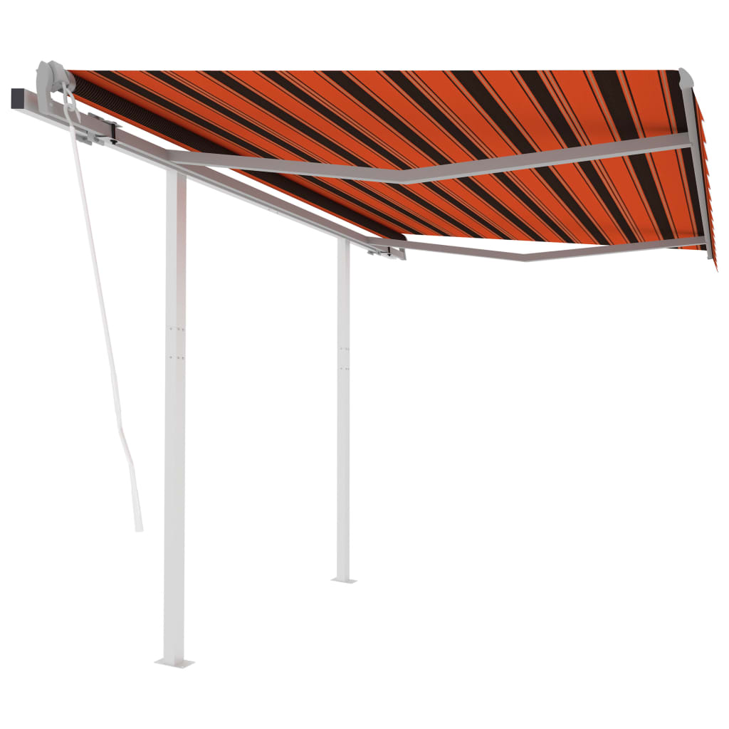 Vidaxl luifel exponierbar mit Posts 3.5x2,5 M Orange Braun