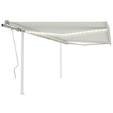 Vidaxl luifel mit LED 4x3 M cremefarbene gelenkt