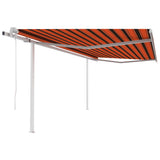Vidaxl Luifel exponierbar mit Posts 4x3 M orange und braun