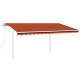 Vidaxl Luifel exponierbar mit Posts 4,5x3 M Orange Braun