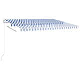 Vidaxl Luifel Automatik mit LED- und Windsensor 4,5x3 m blau und weiß