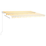 Vidaxl Luifel Automatik mit LED- und Windsensor 4,5x3 m gelb und weiß