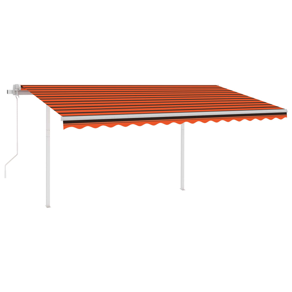 Vidaxl Luifel Automatik mit LED- und Windsensor 4,5x3 M Orange Braun