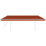 Vidaxl luifel mit den Pfosten 5x3 m orange und braun manuell ausziehbar