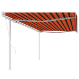 Vidaxl luifel exponierbar mit Posts 5x3 m orange und braun