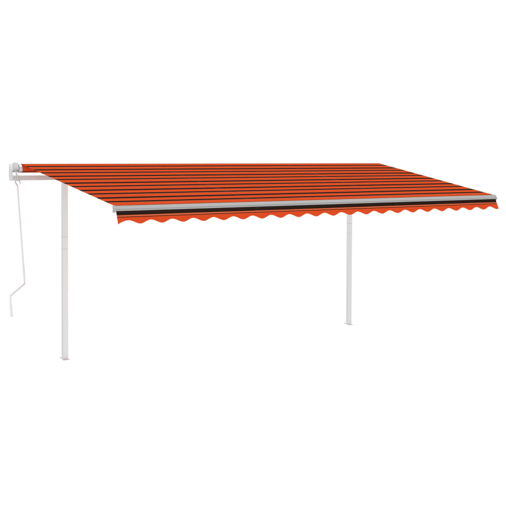 Vidaxl luifel exponierbar mit Posts 5x3 m orange und braun