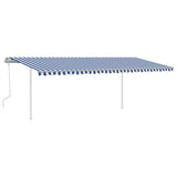 Vidaxl luifel manuell ausziehbar mit LED 6x3 m blau und weiß