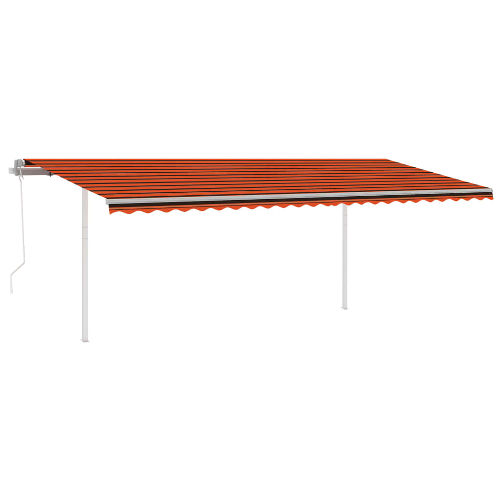 Vidaxl Luifel Automatik mit LED- und Windsensor 6x3 m orange und braun