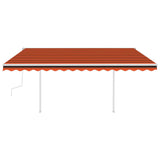 Vidaxl luifel mit Posts 4x3,5 M orange und braun manuell ausziehbar