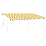 Vidaxl Luifel manuell ausziehbar mit LED 4x3,5 m gelb und weiß