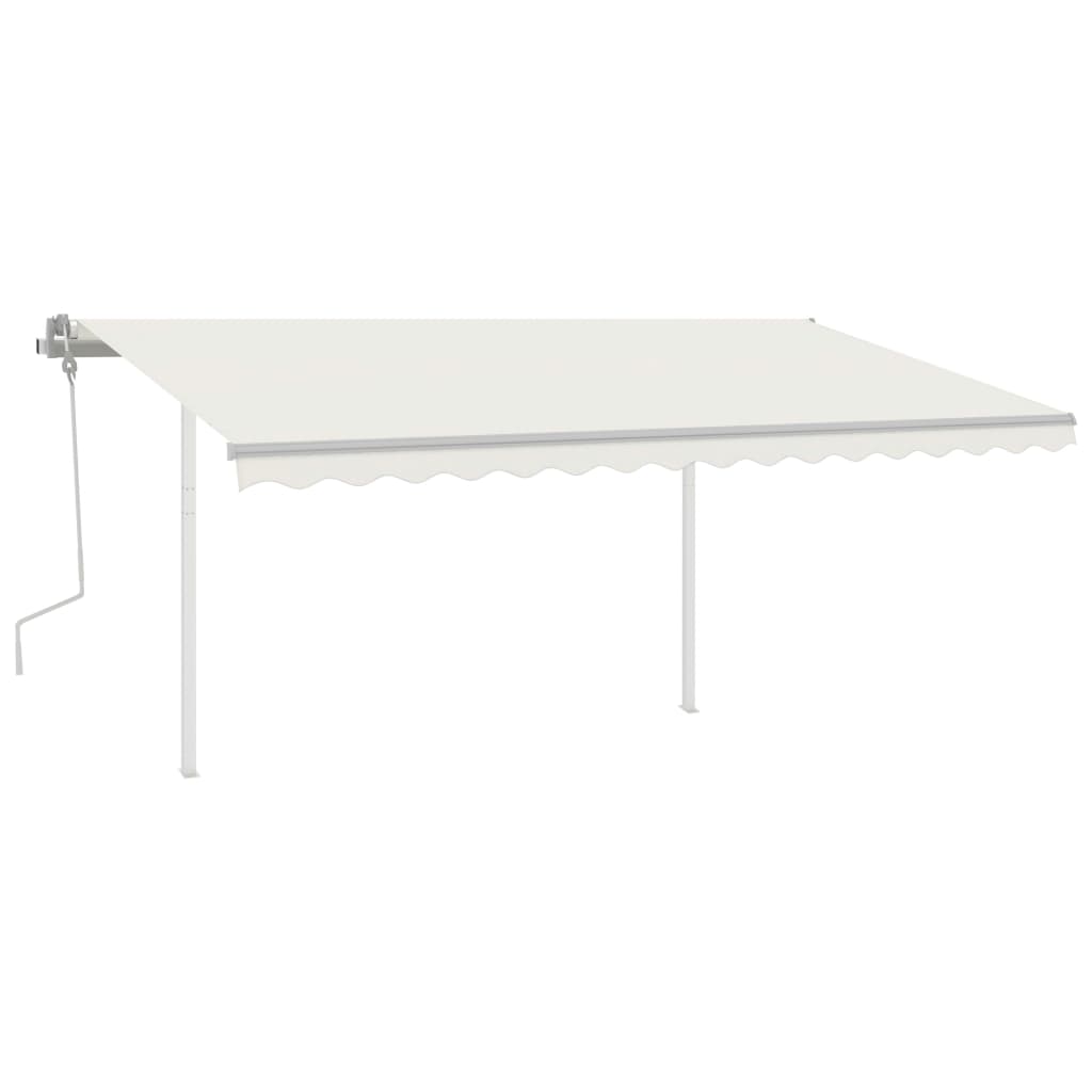 Vidaxl luifel mit den Posts 4,5x3,5 M cremefarbene gelenkt
