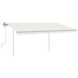 Vidaxl luifel mit den Posts 4,5x3,5 M cremefarbene gelenkt