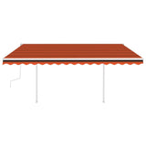 Vidaxl luifel mit LED mit 4,5 x 3,5 m orange und braun