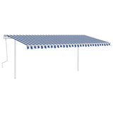 Vidaxl Luifel manuell ausziehbar mit LED 5x3,5 m blau und weiß