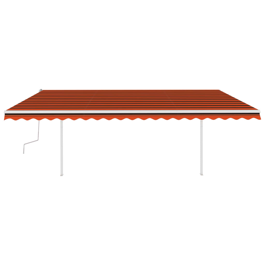 Vidaxl Luifel manuell ausziehbar mit LED 5x3,5 M orange und braun