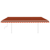 Vidaxl Luifel manuell ausziehbar mit LED 5x3,5 M orange und braun