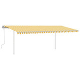 Vidaxl Luifel manuell ausziehbar mit LED 6x3,5 m gelb und weiß