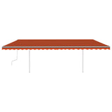 Vidaxl luifel mit den Posts 6x3,5 m orange und braun manuell ausziehbar