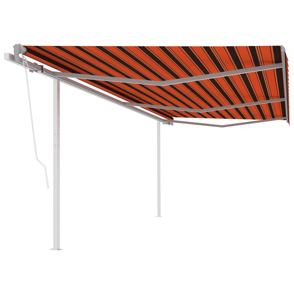 Vidaxl luifel exponierbar mit den Posts 6x3,5 M Orange Braun