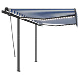Vidaxl Luifel manuell ausziehbar mit LED 3x2,5 m blau und weiß
