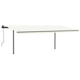 Vidaxl luifel mit Posts 3.5x2,5 M cremefarbene Verschärfe manuell erweiterbar