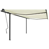 VidaXL Manuell ausziehbare Markise mit LED 4x3 m Creme