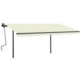 VidaXL Manuell ausziehbare Markise mit LED 4x3 m Creme
