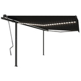 VidaXL Markise Automatik mit LED und Windsensor 4x3 m Anthrazit
