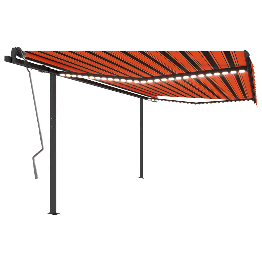 VidaXL Markisenautomatik mit LED und Windsensor 4x3 m Orange und Braun