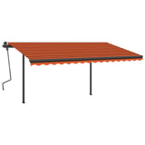 VidaXL Markise Automatik mit LED und Windsensor 4,5x3 m Orangebraun